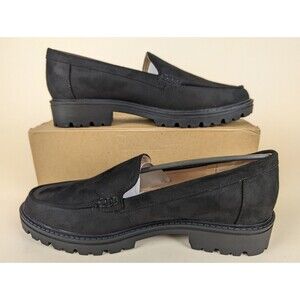 Journee Collection Erika Loafers Shoes Womens 9.5 Narrow Black  Lug Sole NWB